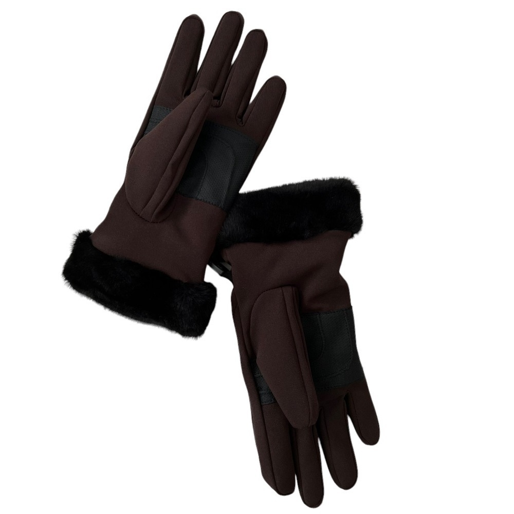 Head Brand Womens Brown winter gloves with faux fur Size Small